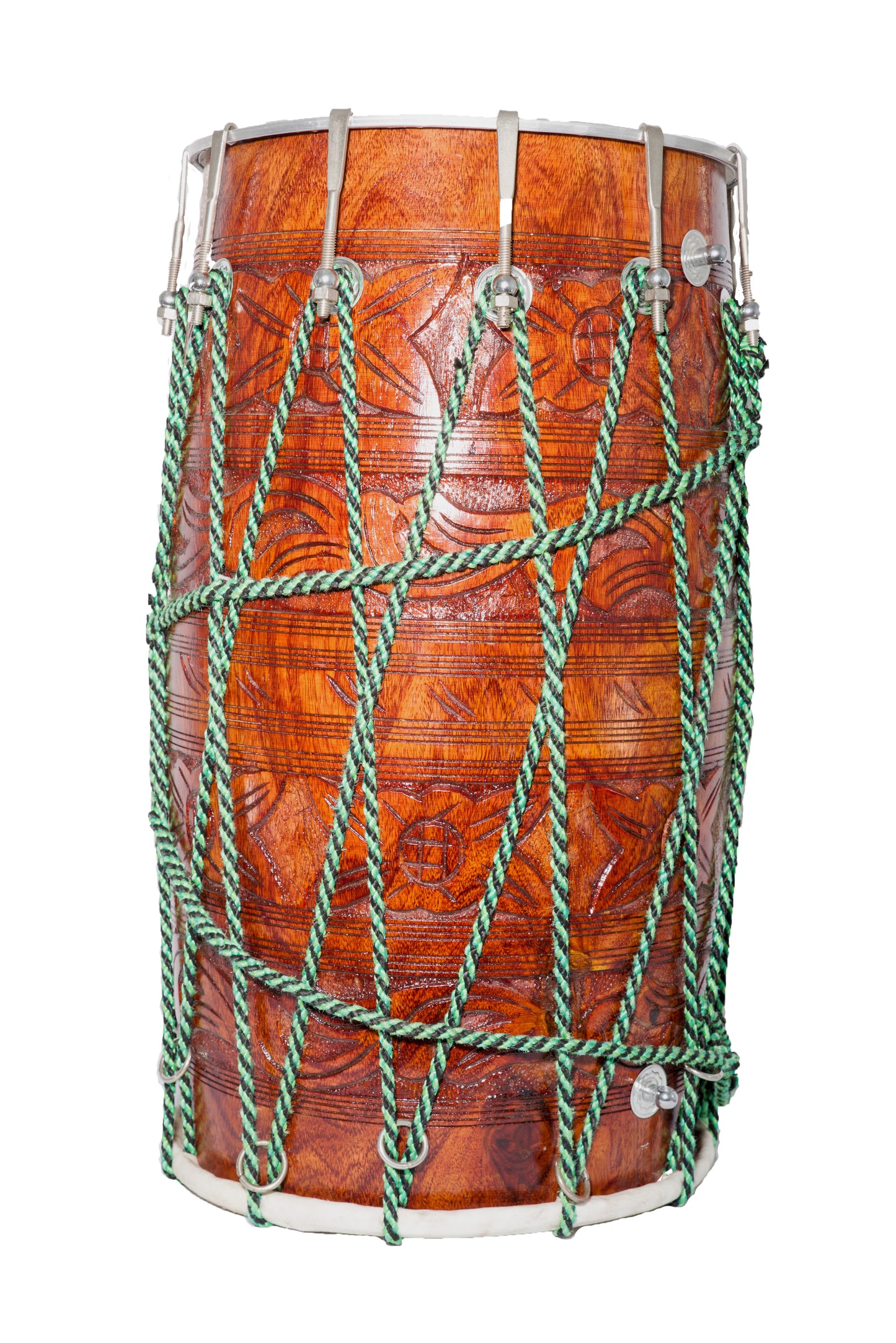 Punjabi Dhol - Sheeshum wood with full carving design