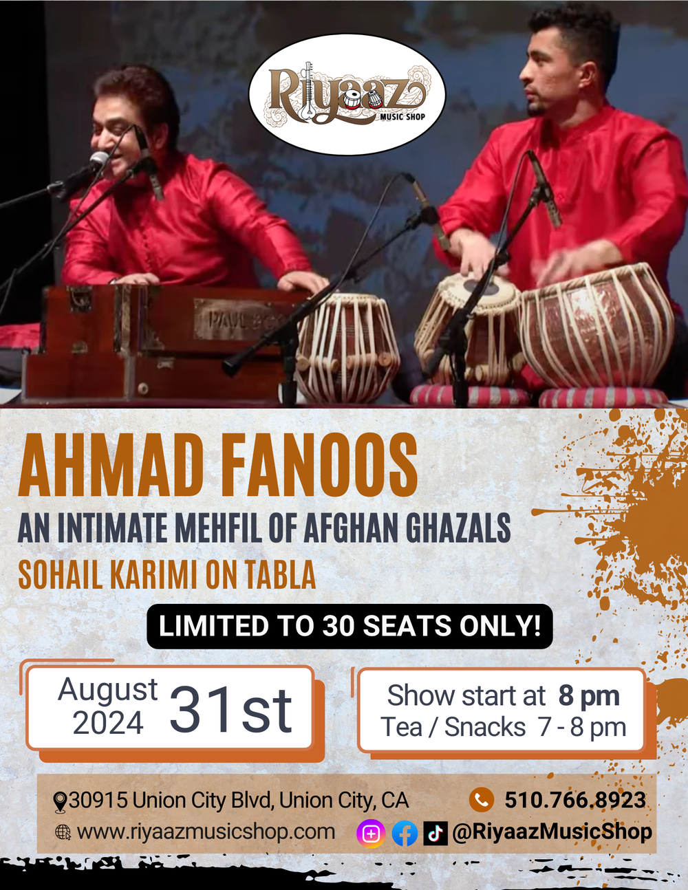 AN INTIMATE MEHFIL OF AFGHAN GHAZALS  - Aug 31st