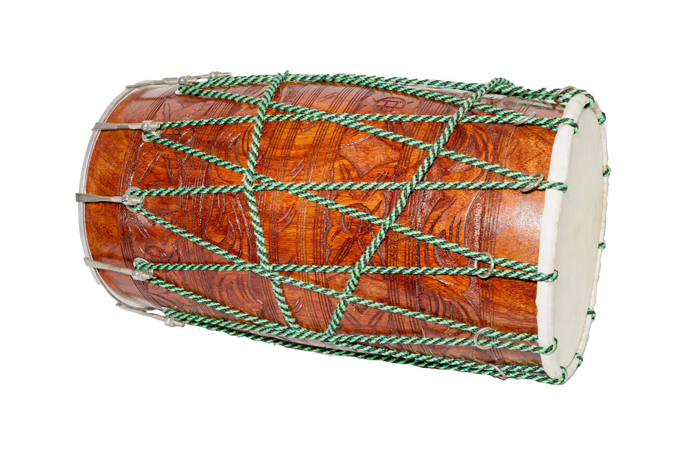 Punjabi Dhol - Sheeshum wood with full carving design